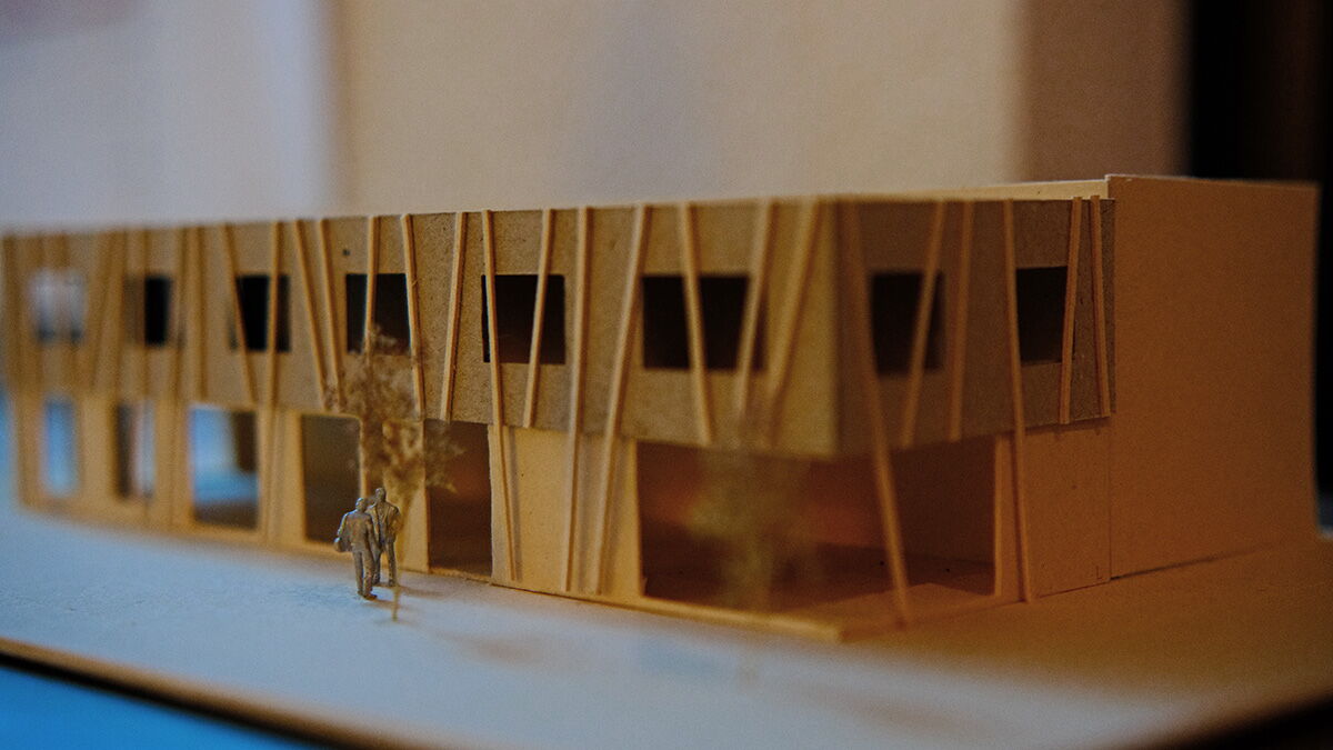 Einfache Holzmodell des neue Gebäudes der Royal Rangers Deutschland im Remstal bei Stuttgart.